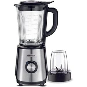 Kenwood خلاط كينوود مع وعاء ومطحنة – 1000 واط – سعة 2 لتر – أسود ومعدني – موديل BLM45.240SS